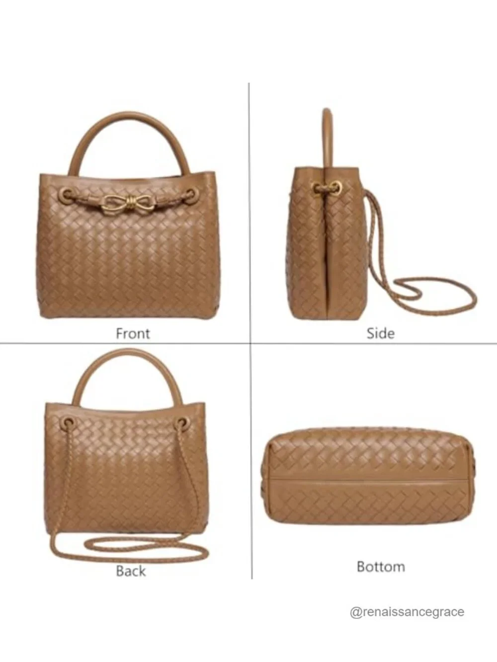 Faux Leather Woven Tote Bag with Adjustable Strap, Top Handle Hobo Handbag